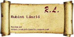 Rubint László névjegykártya